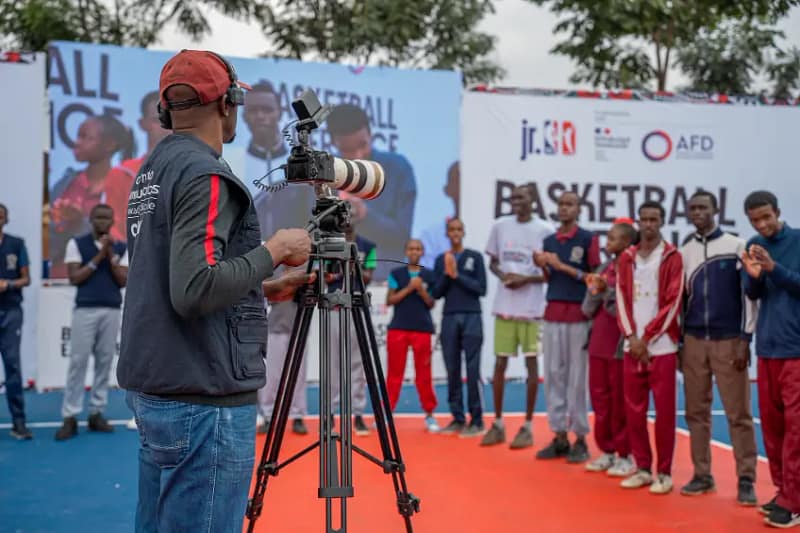 Admedia Communications Video Crew during the NBA AFD Basketball Experience Launch in Nairobi Kenya